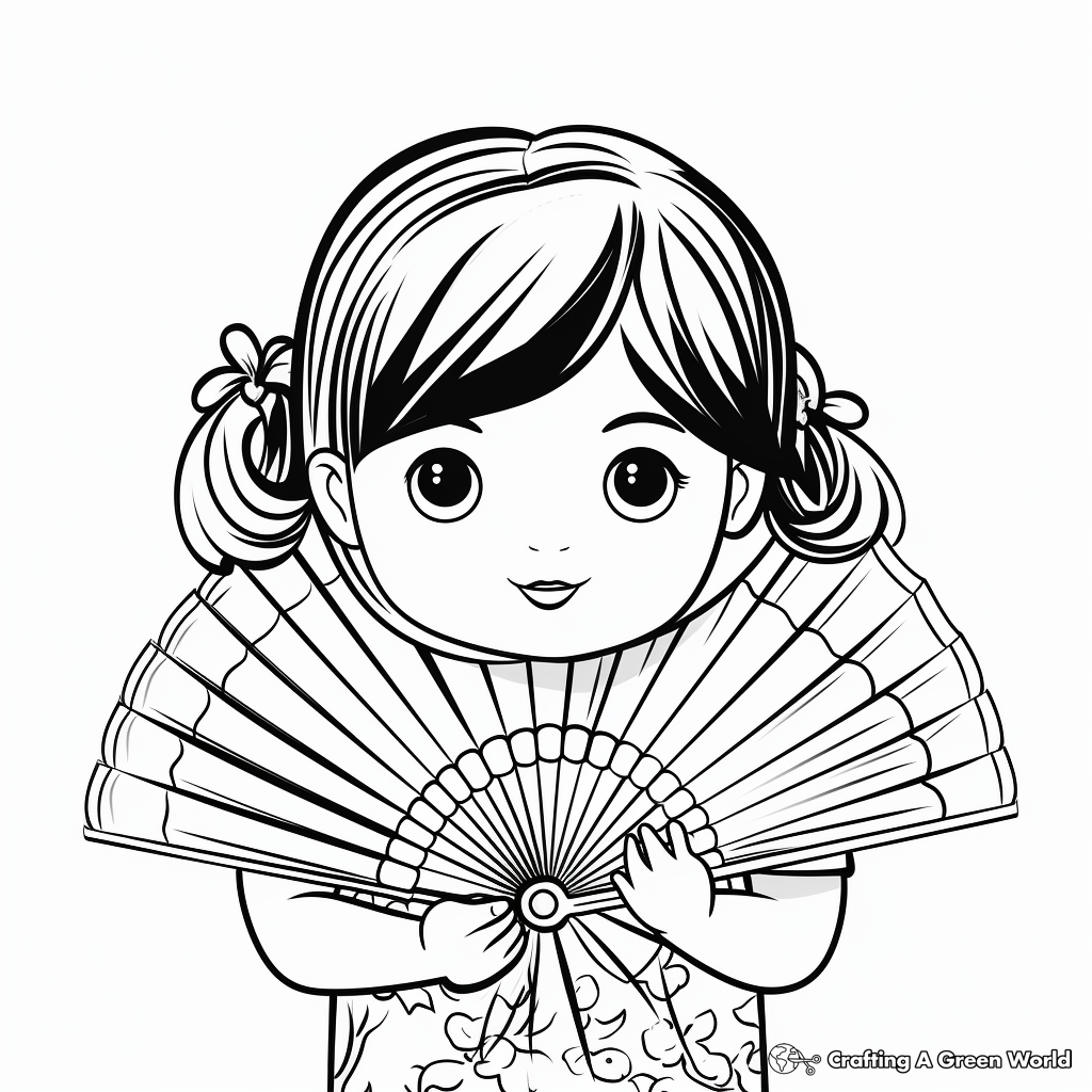 Fan coloring pages