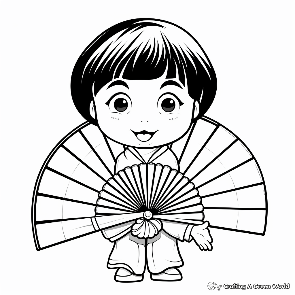 Fan coloring pages
