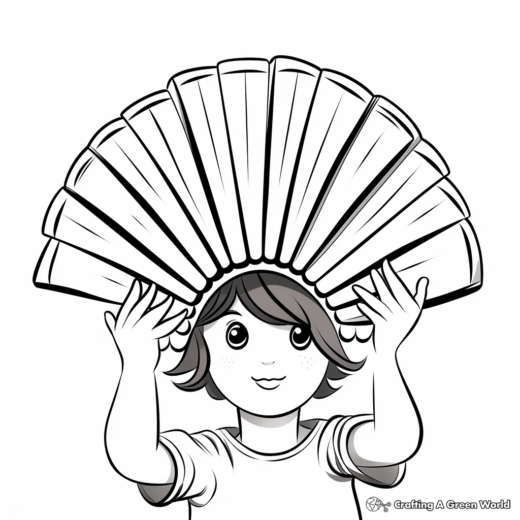 Fan coloring pages
