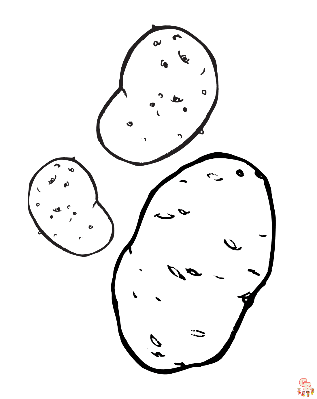 Printabe potato coloring pages free for kids anf adults