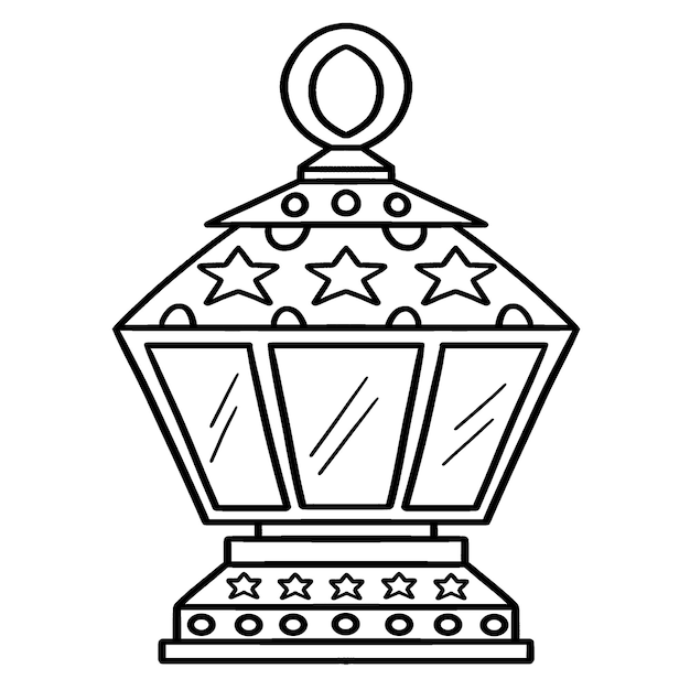 Premium vector ramadan lantern isolated coloring page for kids