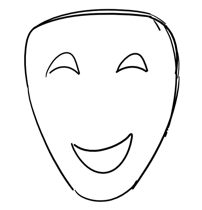 Need a d model of a generic smile mask that is minimalistic hollow looking rblender