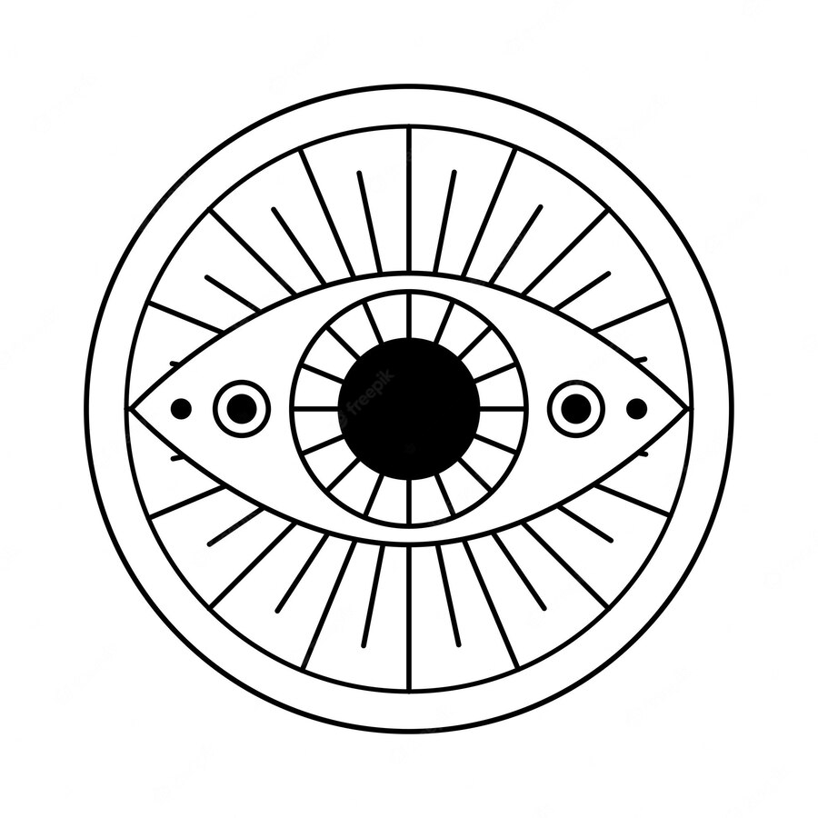 Premium vector mystic evil eye le art esoteric sign occult symbol occult symbols le art symbols