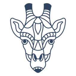 Mandala giraffe animal stroke png svg design for t