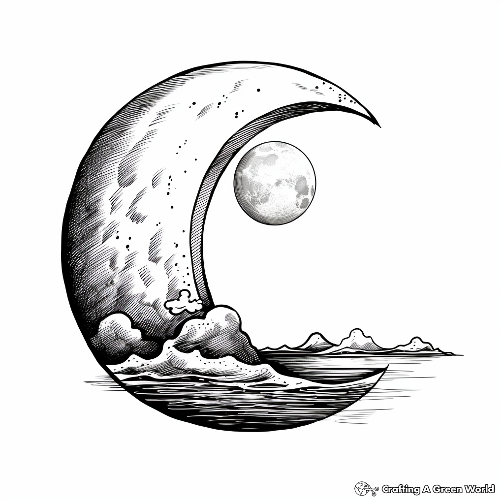 Crescent moon coloring pages