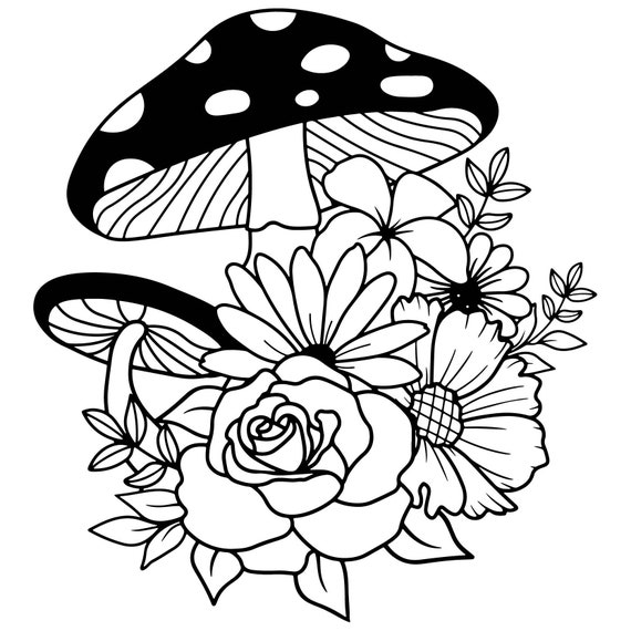 Floral mushroom svgflower mushroom svgmagical mushroom svgcelestial mushroom svgmushroom shirt svgmushroom svgpngepsdigital download