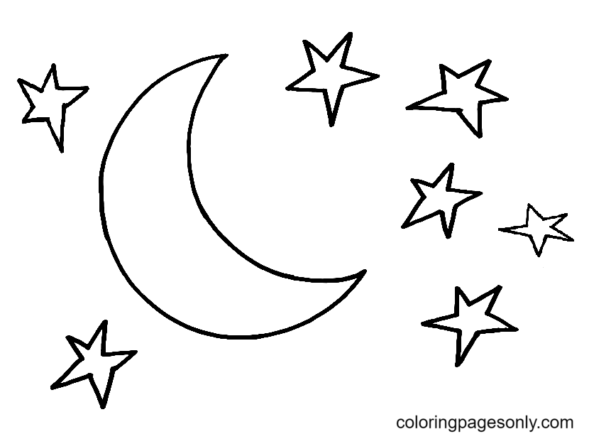Moon coloring pages
