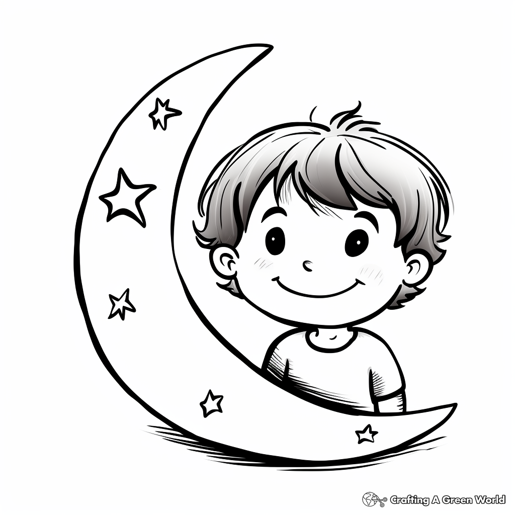 Crescent moon coloring pages