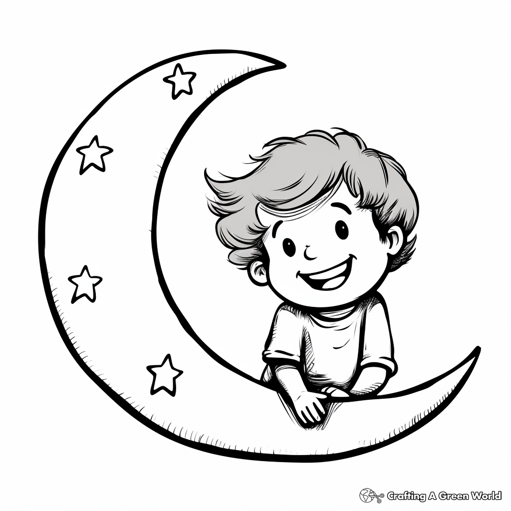 Crescent moon coloring pages