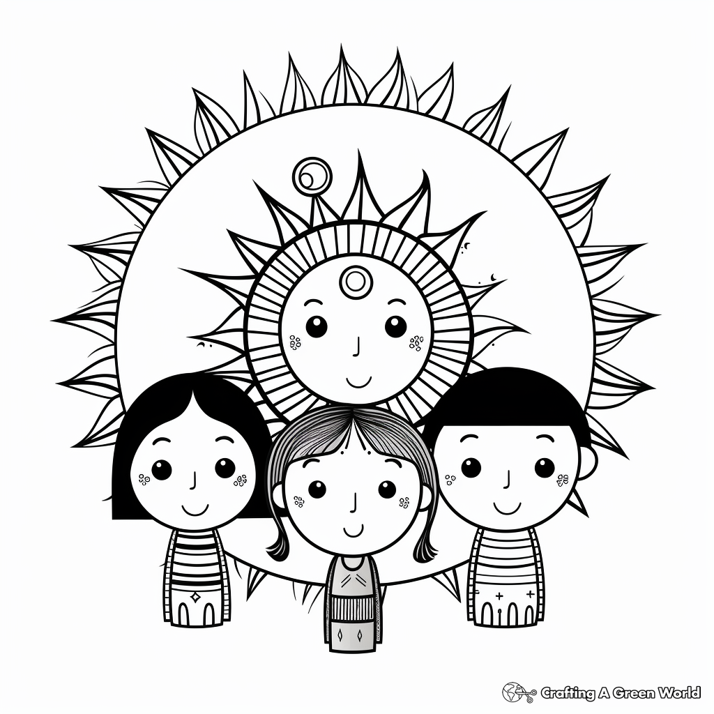 Sun and moon coloring pages