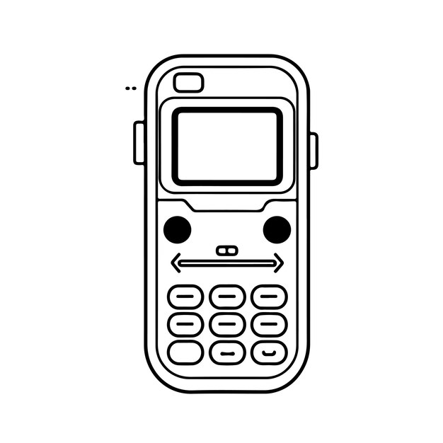 Premium vector sketch hand drawn single line art coloring page phone day