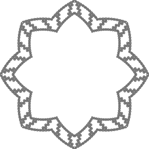 Celtic knot geometric frame coloring page free printable coloring pages