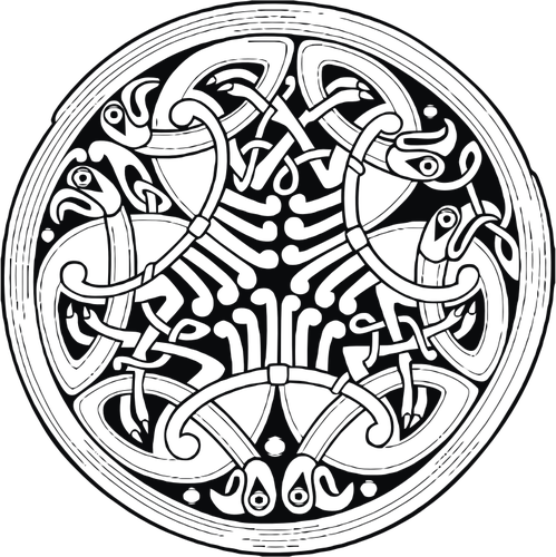 Celtic ornamental circle vector drawing public domain vectors