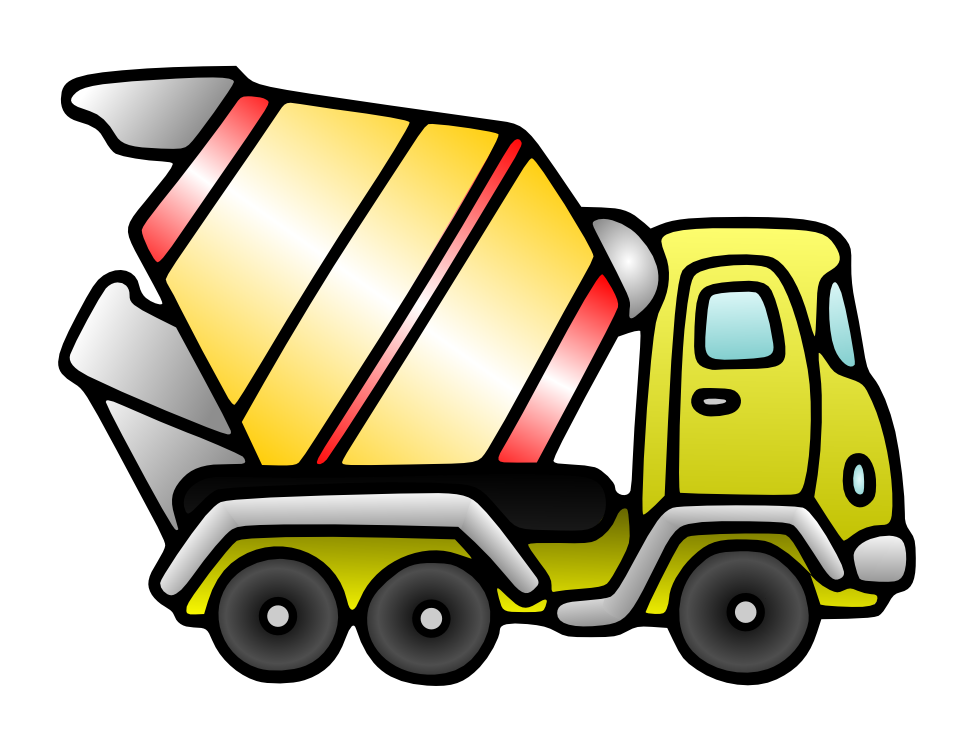 Cement mixer siluet warna desain