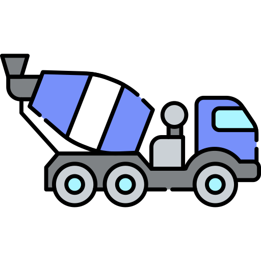 Concrete truck generic outline color icon