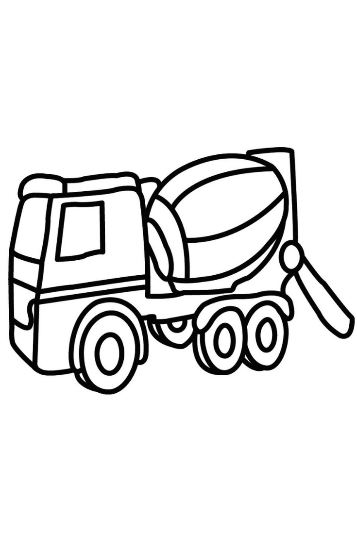Coloring book sime concrete mixer to print and online