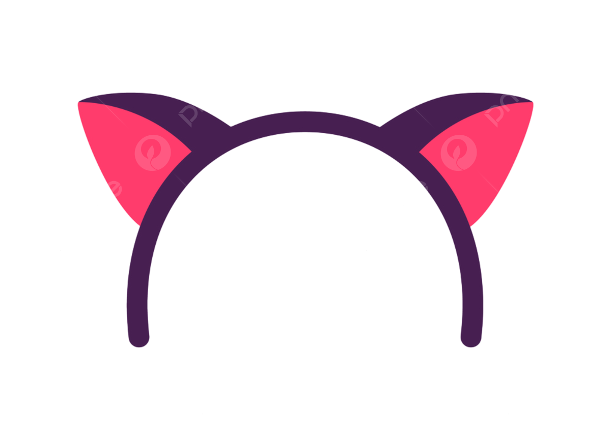 Cat ears clipart transparent background princess party ear cat vector color cartoon party png image for free download