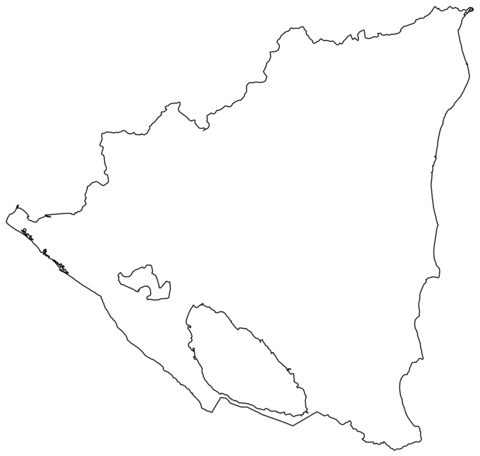 Outline map of nicaragua coloring page free printable coloring pages