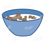 Clip art blue bowlâwith cereal and milk