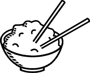 Rice bowl black and white clip art at
