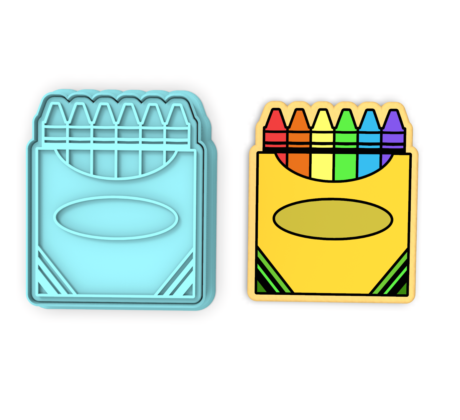 Crayon box cookie cutter stamp back to school crayons color child kid book