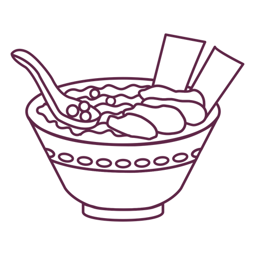 Asian food soup stroke png svg design for t