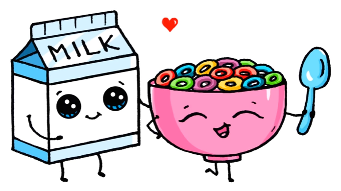 Milk and cereal cute kawaii drawings kawaii doodles cute drawings