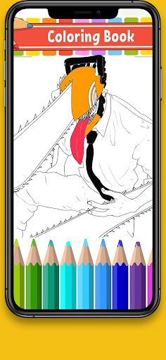 Download chainsaw man coloring pages free for android