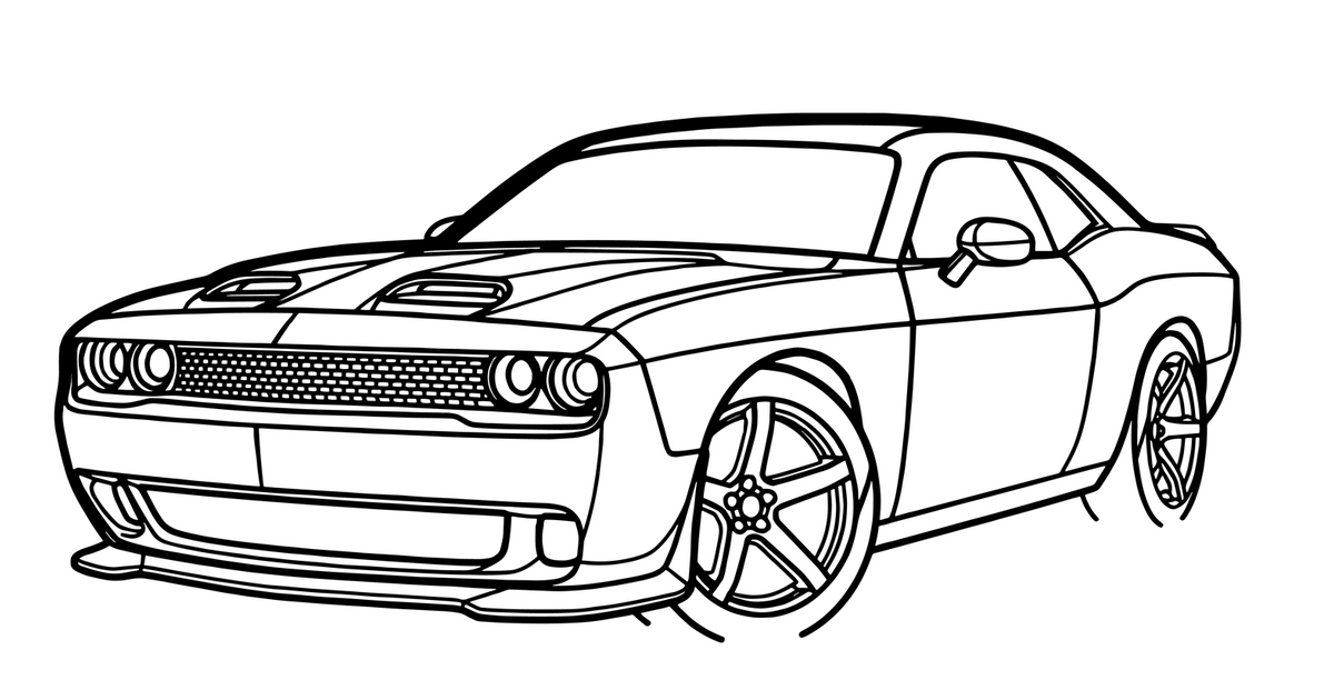 Dodge challenger front silhouette by pino download free stl model