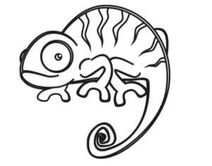 Playful chameleon tropical passion