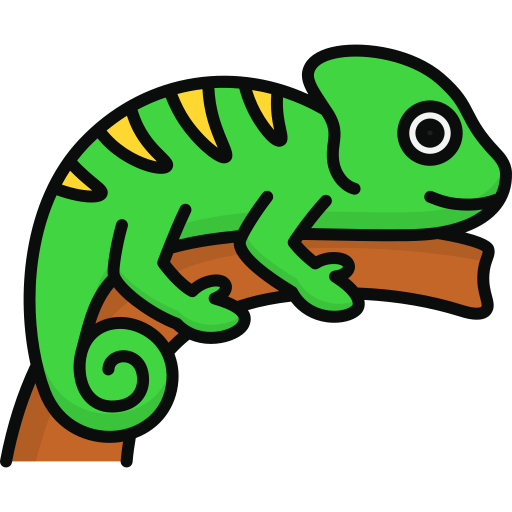 Chameleon generic outline color icon