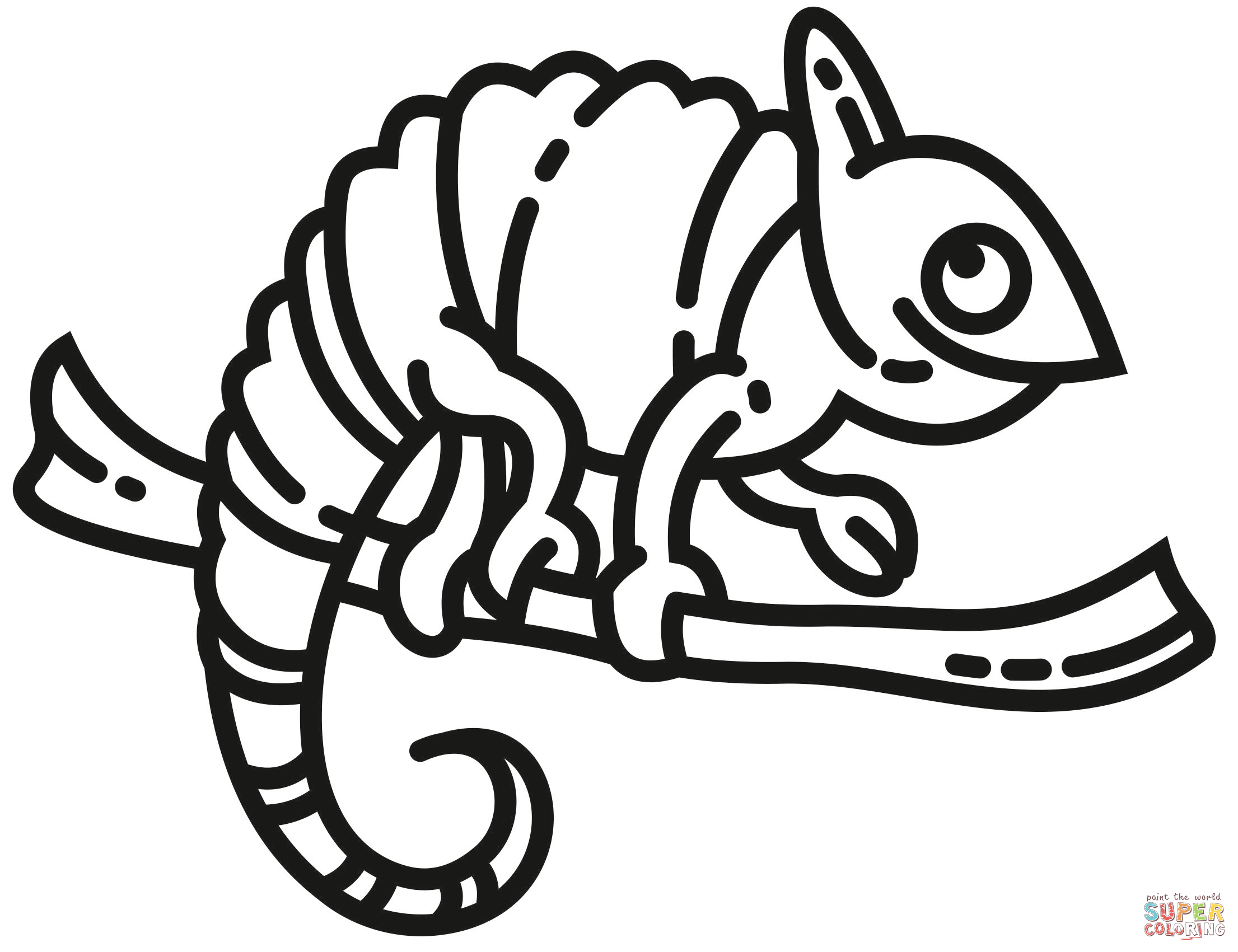 Chameleon coloring page free printable coloring pages