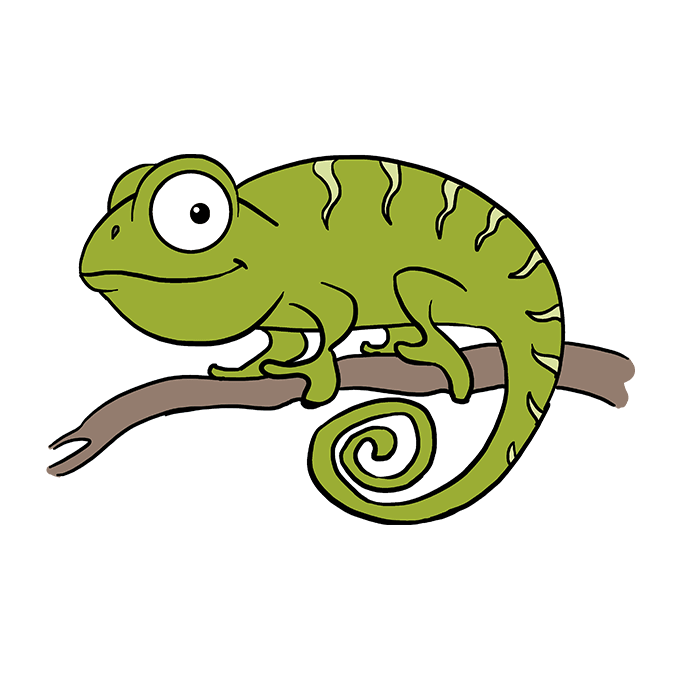 How to draw a chameleon
