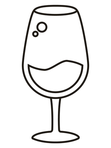 White wine glass coloring page free printable coloring pages