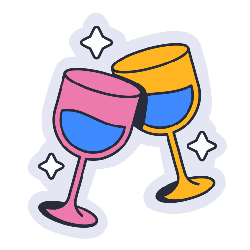 Wine glass generic color lineal