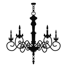 Chandelier simple four candles png svg design for t
