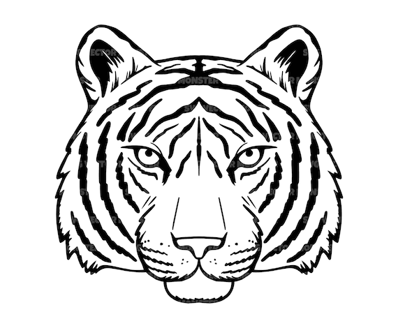 Buy tiger head svg tiger svg wildcat svg vector cut file for cricut silhouette pdf png eps dxf decal stencil sticker vinyl pin online in india
