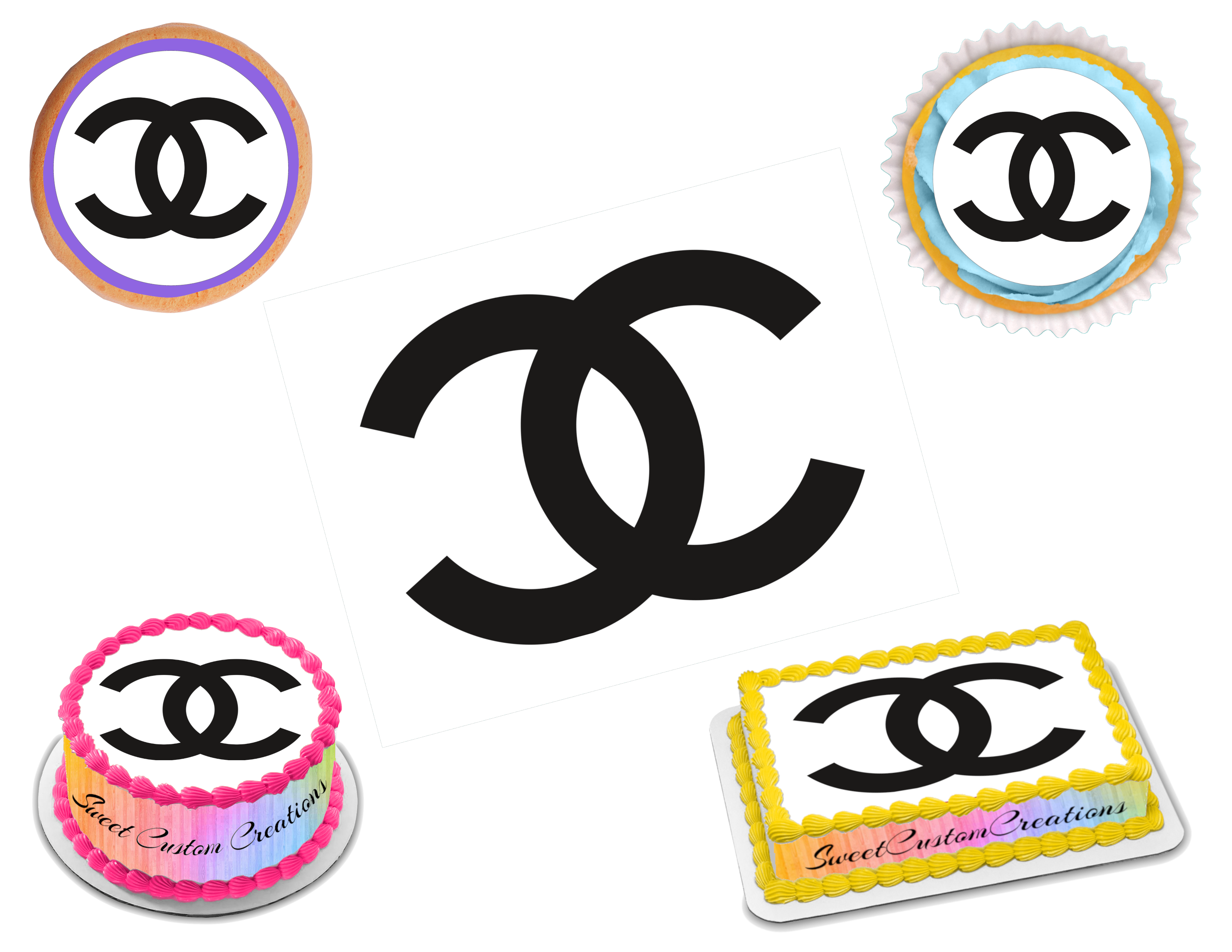 Chanel edible image frosting sheet topper sizes â sweet custom creations