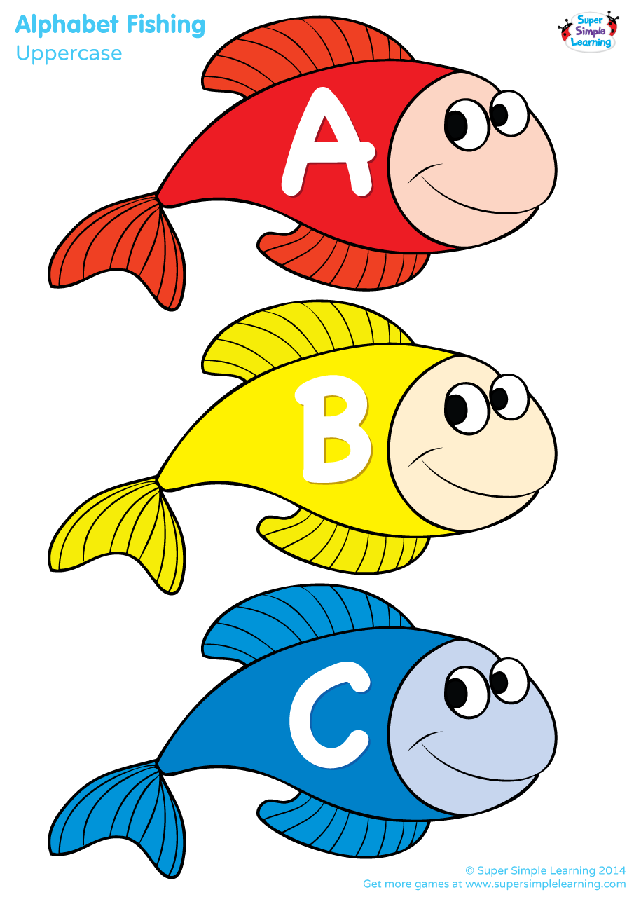 Uppercase alphabet fishing game