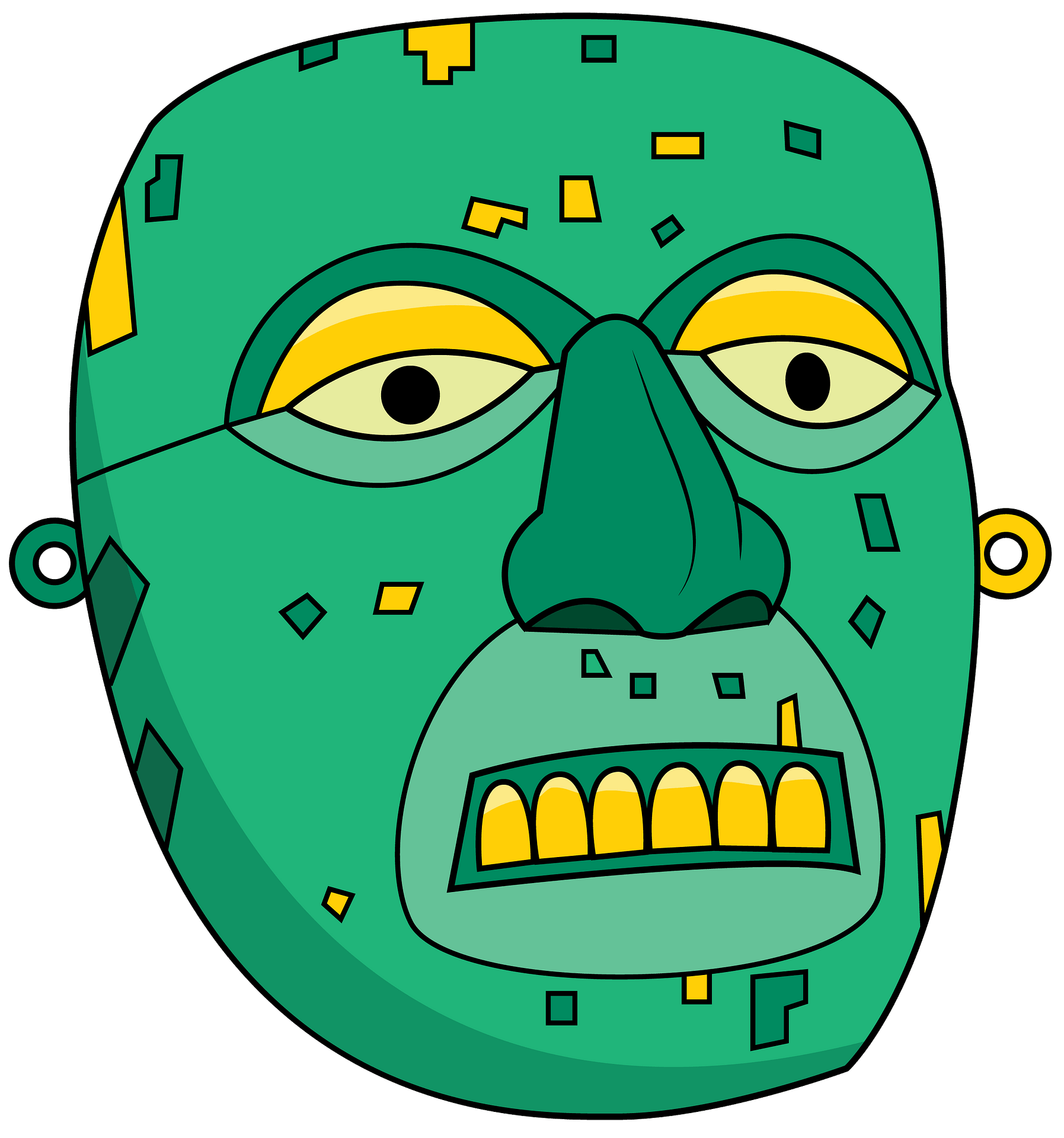 Aztec mask of xiuhtecuhtli clipart free download transparent png