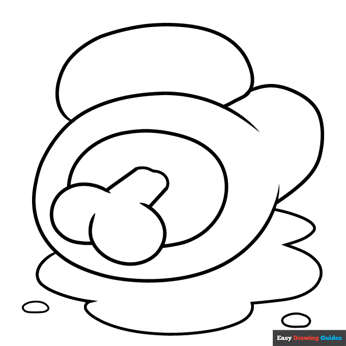 Among us dead body coloring page easy drawing guides