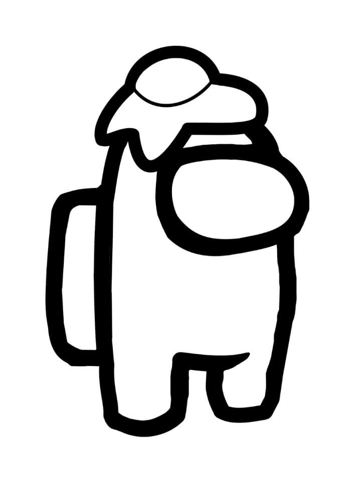 Among us with an egg on his head coloring page printable