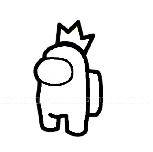 Among us character wearing a crown mickey coloring pages cute little drawings cute coloring pages