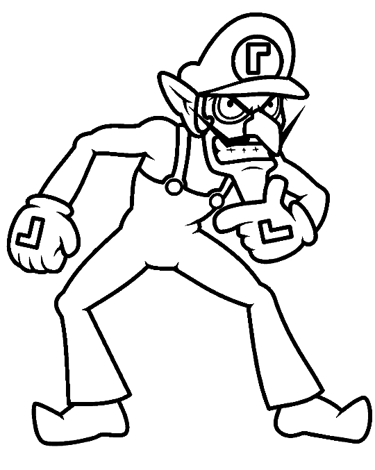 Waluigi coloring pages