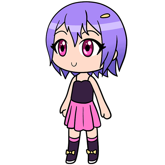 How to draw an easy gacha life character