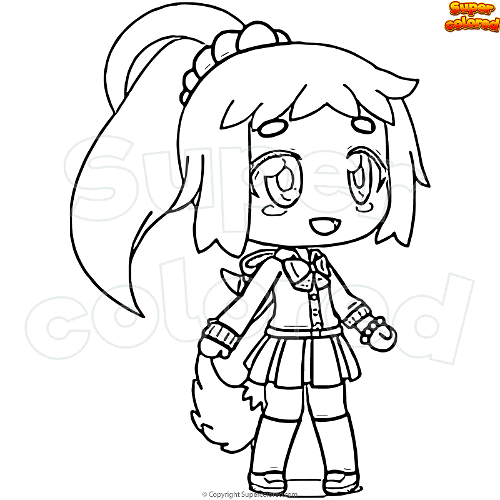 Coloring page gacha life lily school