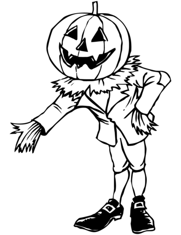 Halloween pumpkin costume coloring page free printable coloring pages