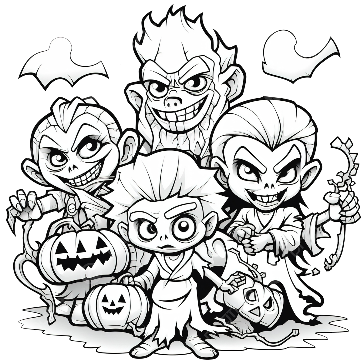 Spooky halloween coloring book png transparent images free download vector files
