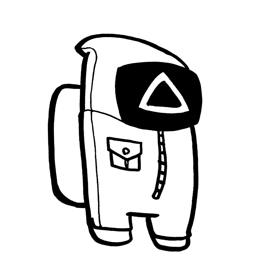 Squid game among us coloring page
