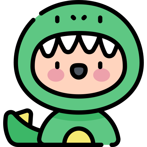 Dinosaur kawaii lineal color icon